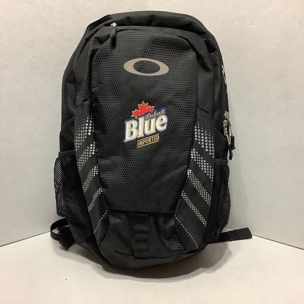 Oakley #92604 Backpack Black Labatt Blue Imported Embordered Front 18" x 12"